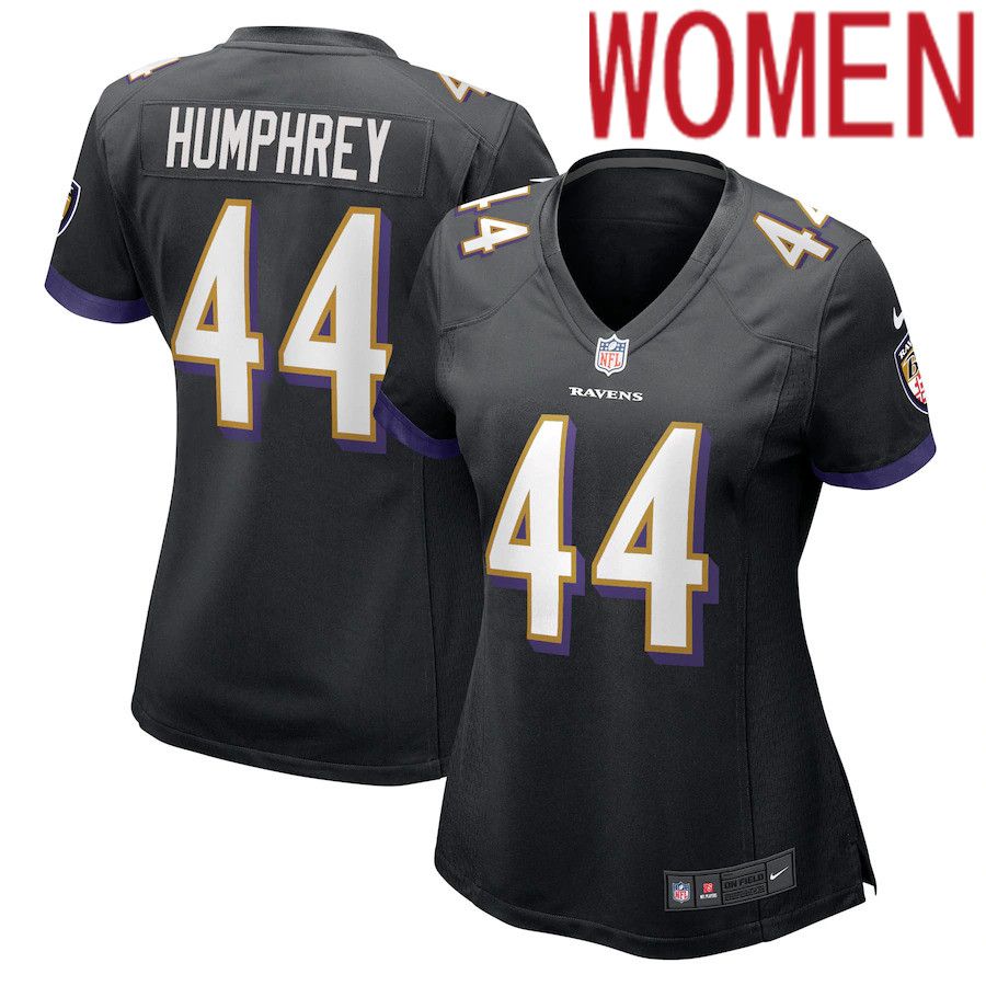 Women Baltimore Ravens 44 Marlon Humphrey Nike Black Game NFL Jersey